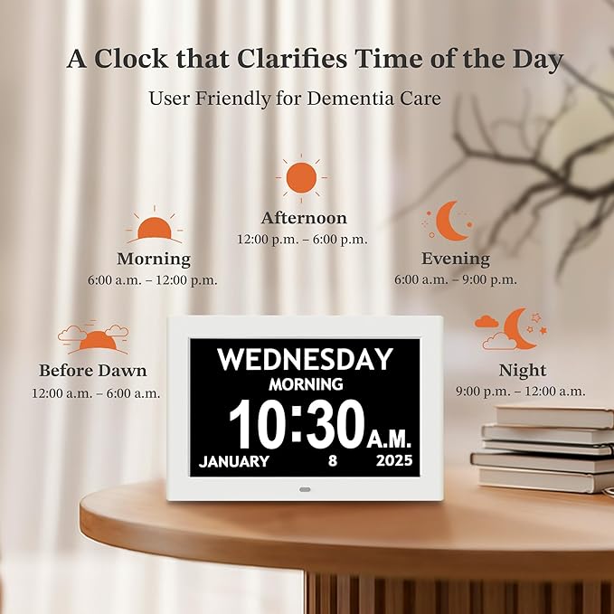 10.1'' Digital Clock, 1280*800p HD Extra Large Display, Dementia Clock - Image 5