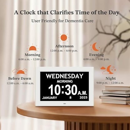 10.1'' Digital Clock, 1280*800p HD Extra Large Display, Dementia Clock - Image 5