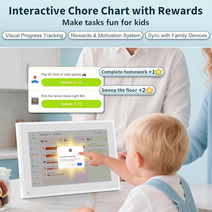 Canupdog 10.1 inch Digital Calendar & Chore Chart, Smart Touchscreen - Image 4