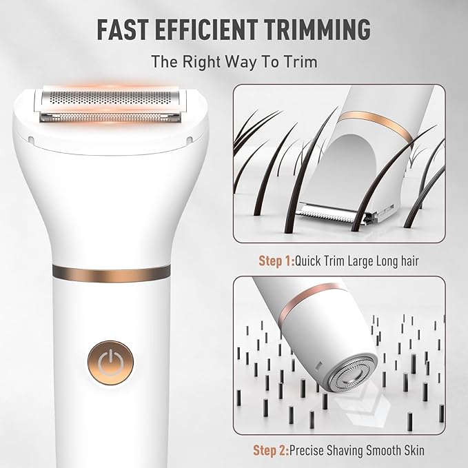 Crolanli Bikini Trimmer for Women, 3-in-1 Electric Razors for Women, IPX7 - Image 3