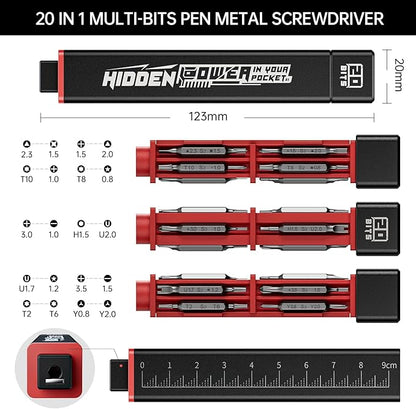 JAKEMY 20 in 1 Metal Precision Screwdriver Set, Manual Pen Shaped Screwdriver - Image 3