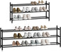 STORAGE MANIAC Long Expandable Shoe Rack, 18 Pairs Metal Wide Stackable Shoe by STORAGEMANIAC