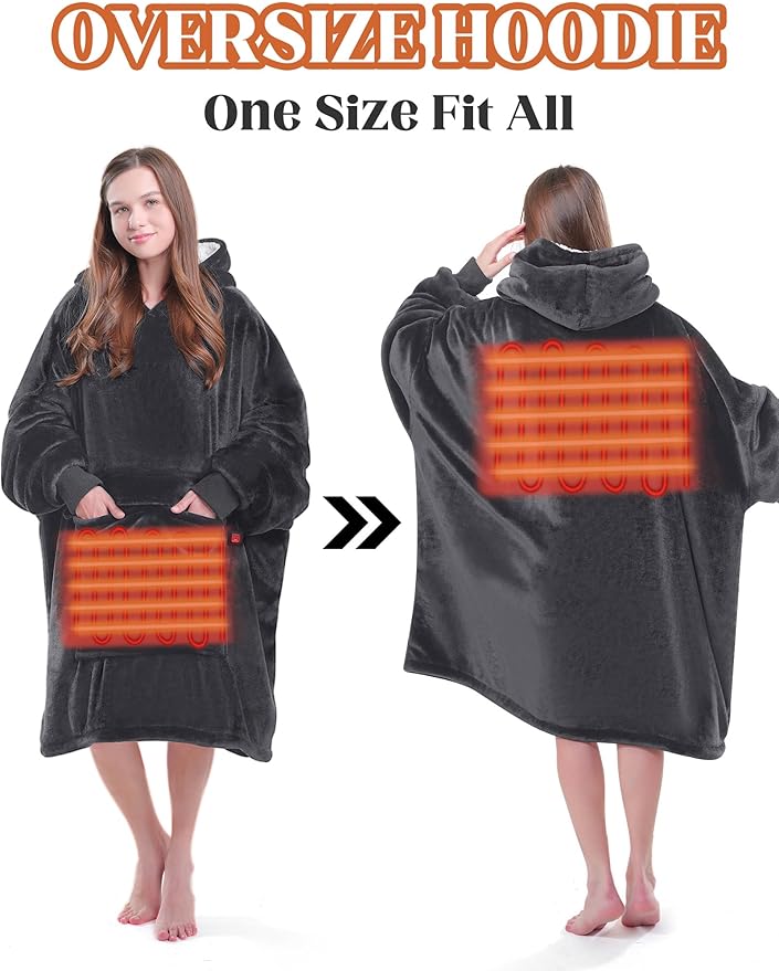 MAXEVE Heated Wearable Blanket Hoodie - Image 2