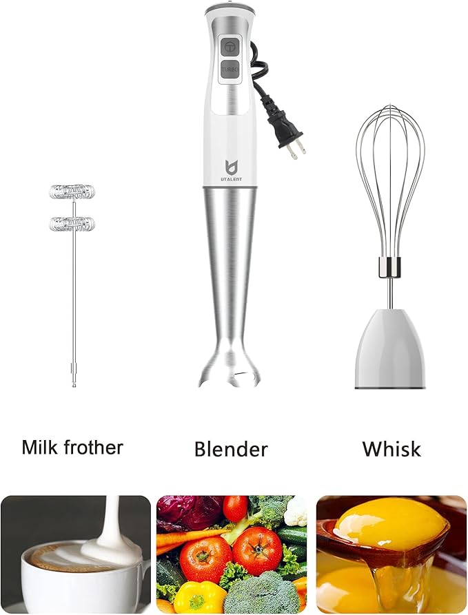 Immersion Hand Blender, UTALENT 3-in-1 8-Speed Stick Blender - Image 3