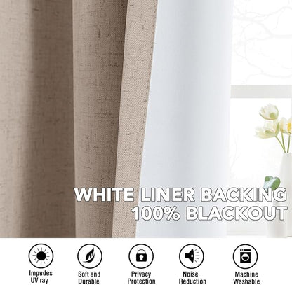 H.VERSAILTEX Linen Curtains 100% Blackout Curtains - Image 6