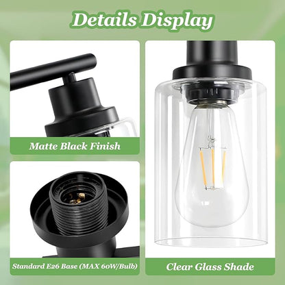 Guliaofo 8-Light Black Vanity Lights, Modern Bathroom Light Fixtures - Image 4
