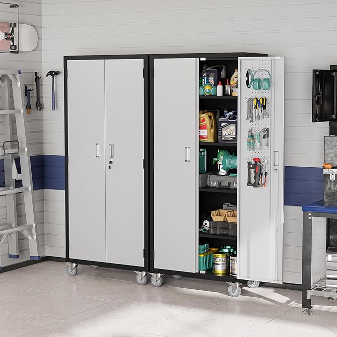 VINGLI 72'' Tall Garage Storage Cabinet, Metal Storage Cabinet - Image 2