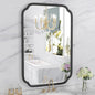 Black Bathroom Mirror for Over Sink 20" x 30" Modern Rounded Rectangle Bathroom by FerytangeHome