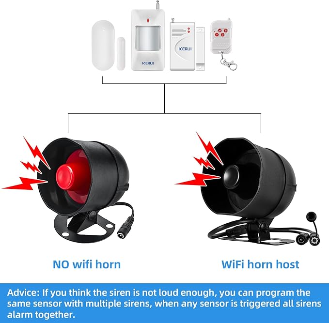 KERUI WiFi Home Security Alarm System 8-Piece kit Door Alarm System DIY Siren - Image 8