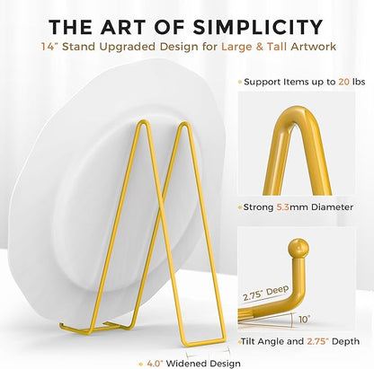 TR-LIFE 14 Inch Gold Metal Plate Stand - Image 2