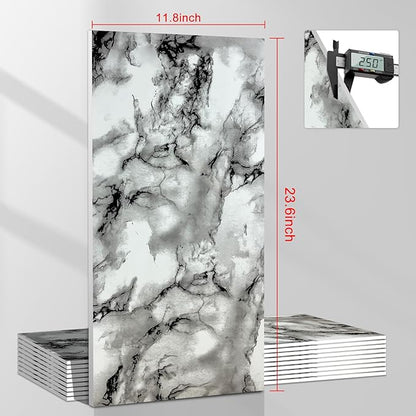 Wall Panels Peel and Stick，PVC Imitation Artificial Marble Tiles Sticker，20 pcs - Image 2