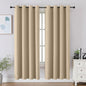 CUCRAF Light Beige Blackout Curtains 72 inch Length, Thermal Insulated Room by CUCRAF