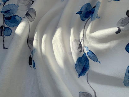 2 Pack Watercolor Blue Leaves Window Valance for Bedroom Living Room, Leaf Vine Plant Curtains Valanes for Windows, 3" Rod Pocket Window Treatment for Season Home Decorations, 54 x 18 Inch, 2 Panel