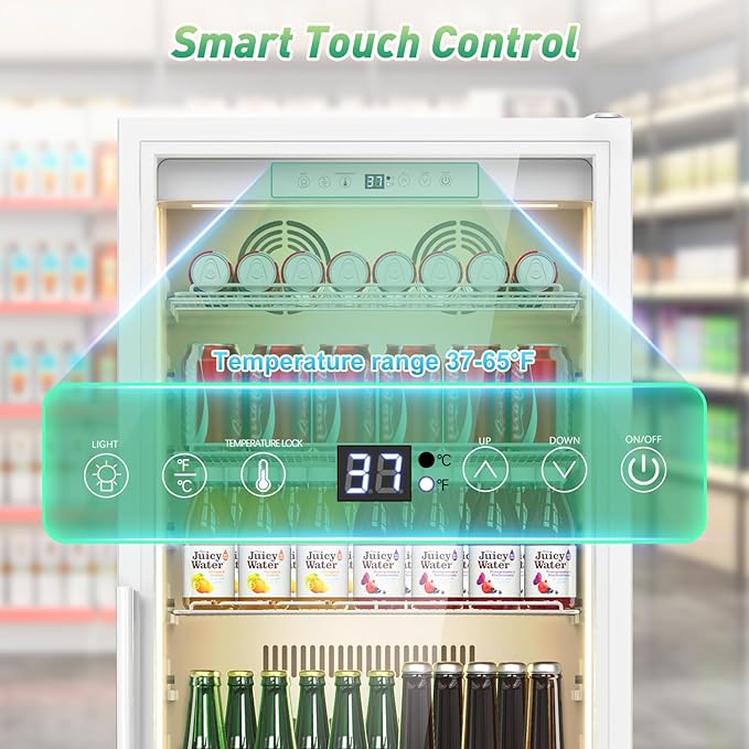 Commercial Merchandiser Refrigerator, 13.8 Cu Ft Display Beverage Fridge - Image 3