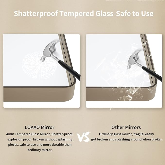 LOAAO 48”X30” Bronze Bathroom Mirrors - Image 7