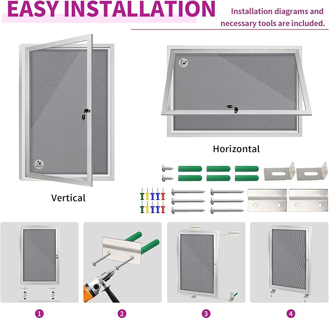 Outdoor Weatherproof Enclosed Fabric Bulletin Board, Noticeboard Case - Image 7