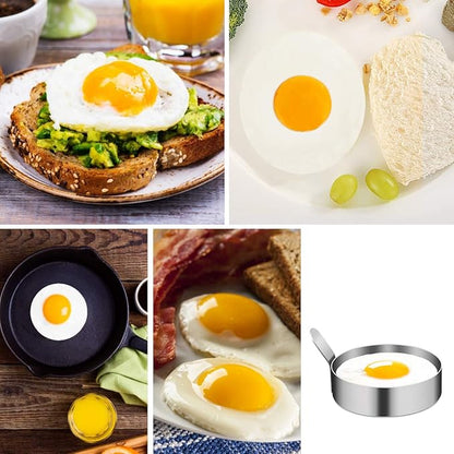 4/6 Pack Egg Ring, 3 Inch Egg Cooking Ring Non Stick Stainless Steel Egg Rings - Image 7