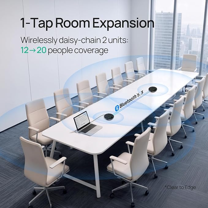 Yealink Bluetooth Speakerphone SP96 Support Daisy-Chain 26H Talk Time Teams - Image 4