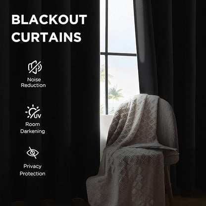 CUCRAF Room Darkening Curtains for Bedroom, Light Blocking Drapes for Living - Image 3