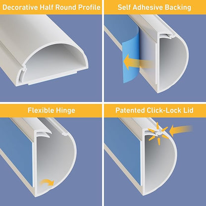 D-Line 13.12ft Cord Hider Kit, Patented Cable Cover, Hide Wires on Wall - Image 3