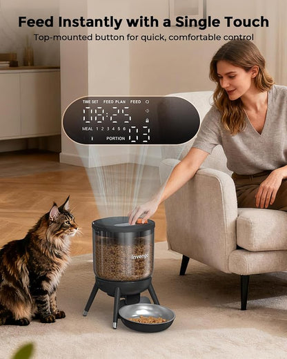 Automatic Cat Feeder with Timed Food Dispenser, One-Touch Feeding, Dual Power - Image 2