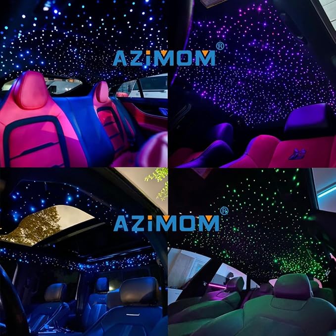 AZIMOM 6W Bluetooth/APP Control RGBW Fiber Optic Lights Star Ceiling Kit Sensor - Image 6