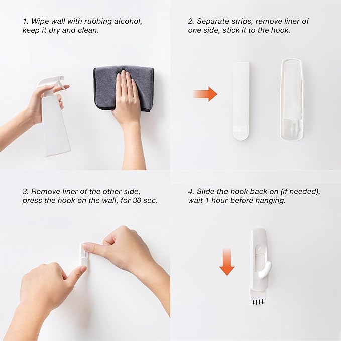 20 Large Hooks+28 Removable Strips, Heavy Duty - Image 3