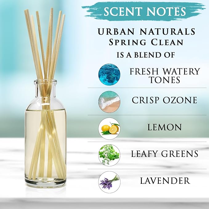 Urban Naturals Spring Clean Reed Diffuser Oil Set | Fresh, Crisp Fragrance of - Image 7