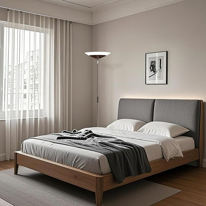 SIBRILLE Brown Torchiere Floor Lamp - 30W Dimmable LED Standing Lamp - Image 7