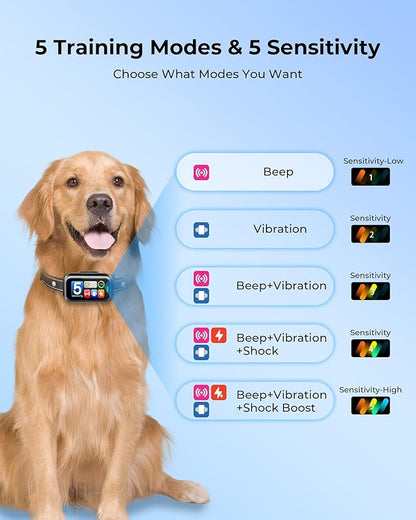 Dog Bark Collar 1-Second Quick Bark Stopping, Smart Humane Training Collar - Image 4