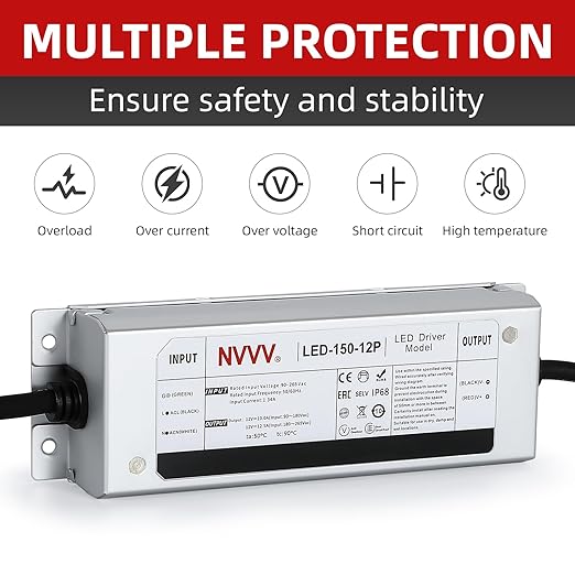 12 Volt LED Driver 150 Watts Waterproof IP68 Power Supply Low Voltage - Image 7