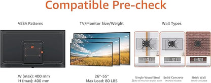 Amazon Basics Full Motion Articulating TV Wall Mount, - Image 4