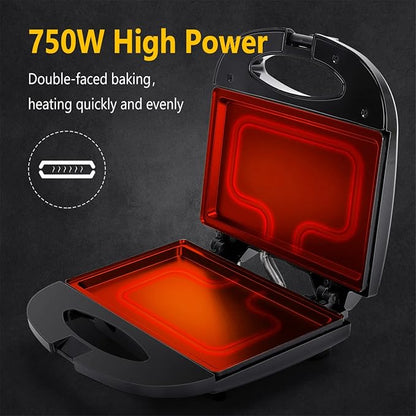 Aigostar Sandwich Maker with Non-stick Deep Grid Surface - Image 5