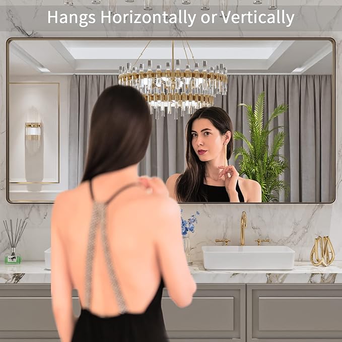 LOAAO 72”X36” Bronze Bathroom Mirrors - Image 2