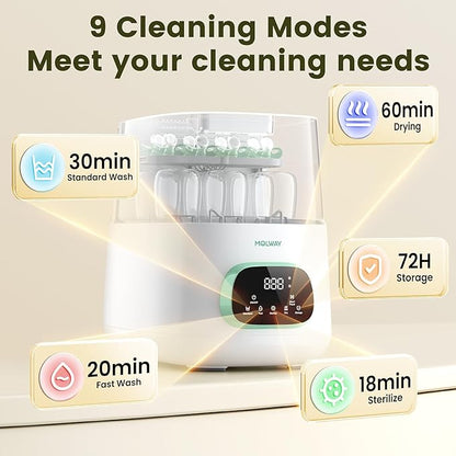 MOLWAY【Upgraded】Baby Bottle Washer, Sterilizer and Dryer, All-in-One Pro - Image 7