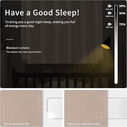 Easy-Going Blackout Curtains for Bedroom, Solid Thermal Insulated Grommet and - Image 2
