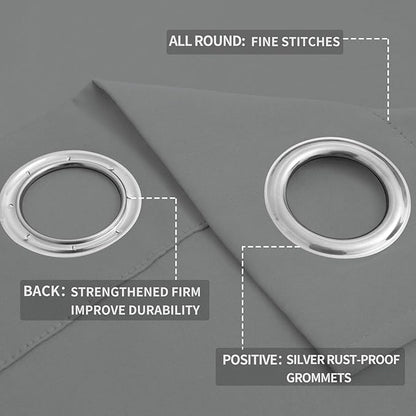 Easy-Going Blackout Curtains for Bedroom, Solid Thermal Insulated Grommet and - Image 4