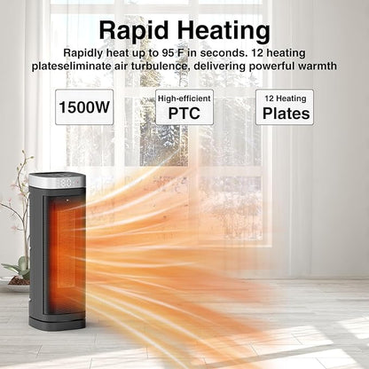 Space Heater, WINHL 17 Inches Electric Heaters - Image 4