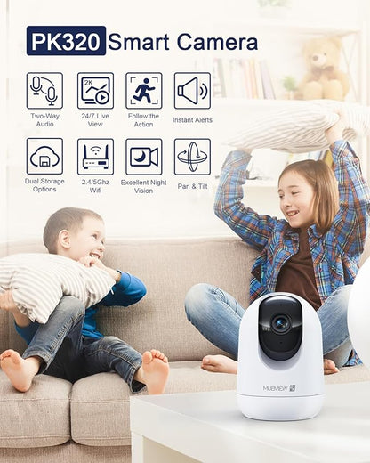 MUBVIEW Cameras for Home Security, 2.4/5GHz WiFi 2K Indoor Wired Se2.curity - Image 2