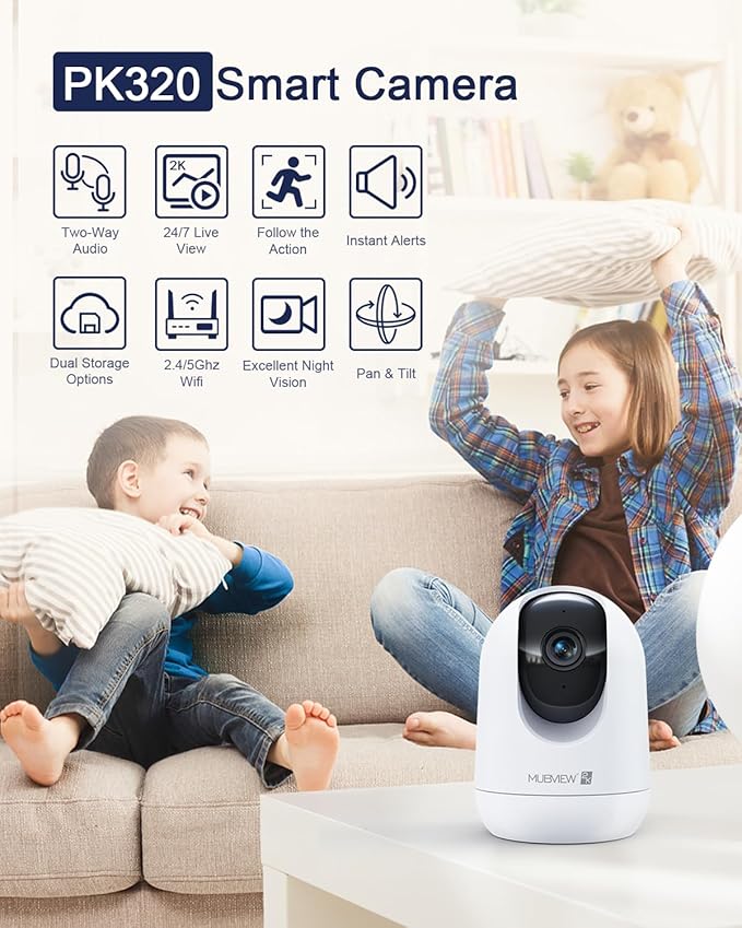 MUBVIEW Pet Camera with Phone App, Indoor Security Camera, 2.4/5GHz WiFi Cameras - Image 2