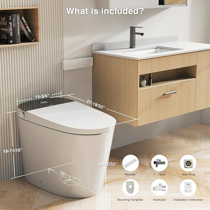 Elongated Smart Toilet with Auto-Open Lid & Heated Seat - Image 2