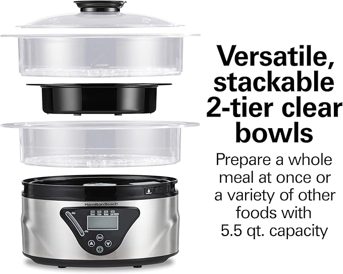 Hamilton Beach Digital Electric Food Steamer & Rice Cooker - Image 3