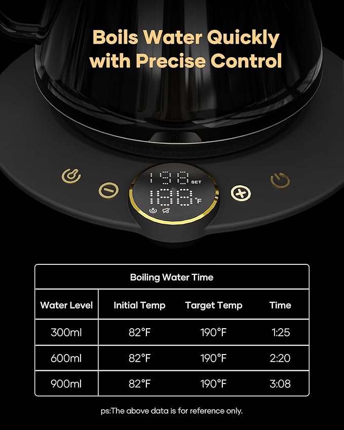 Cocinare FLOW B9 Gooseneck Electric Kettle, Precise Temperature Control - Image 5