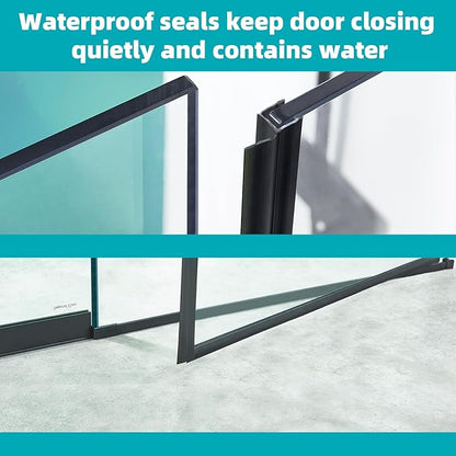 Pivot Swing Shower Door, Adjustable Width 48" W x 74" H Semi-Frameless Shower - Image 7