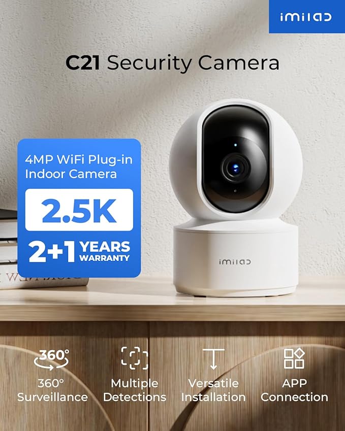 IMILAB C21 2 Pack 2.5K Security Camera Indoor, Room Camera - Image 2
