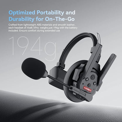 SYNCO XTALK XPro9 Wireless Intercom Headset System 2.4 GHz 1640FT/500M Long - Image 8