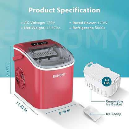EUHOMY Countertop Ice Maker Machine - Image 9