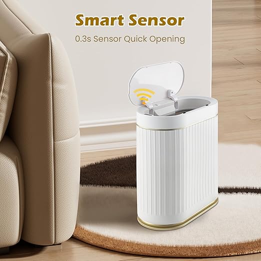 Bathroom Trash Can with Lid Automatic 2 Gallon Motion Sensor Garbage Bin - Image 4