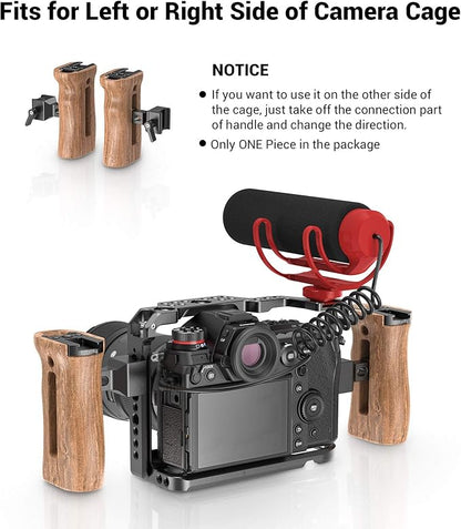SmallRig Universal Side Wooden NATO Handle Grip DSLR Camera Cage w/Cold Shoe - Image 5