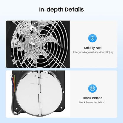 XUFOPLY 6 Inch Exhaust Fan, 110V 40W Wall Mounted Vent Fans 2600RPM Kitchen - Image 6